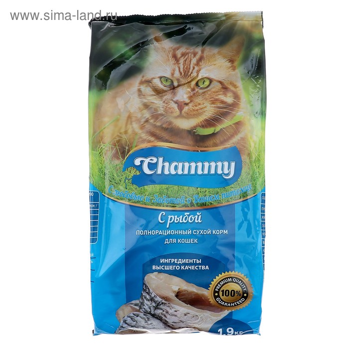 фото Сухой корм chammy для кошек, рыба, 1,9 кг