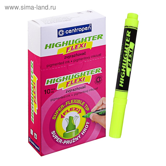 

Маркер текстовыделитель, Centropen "Flexi 8542/51 SOFT", 5.0 мм, желтый