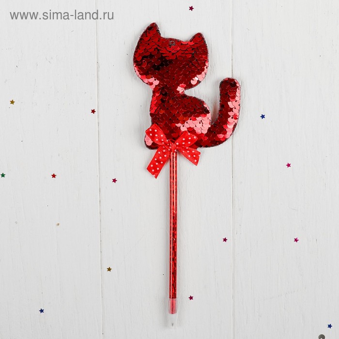 

Ручка «Киска», с пайетками, цвета МИКС
