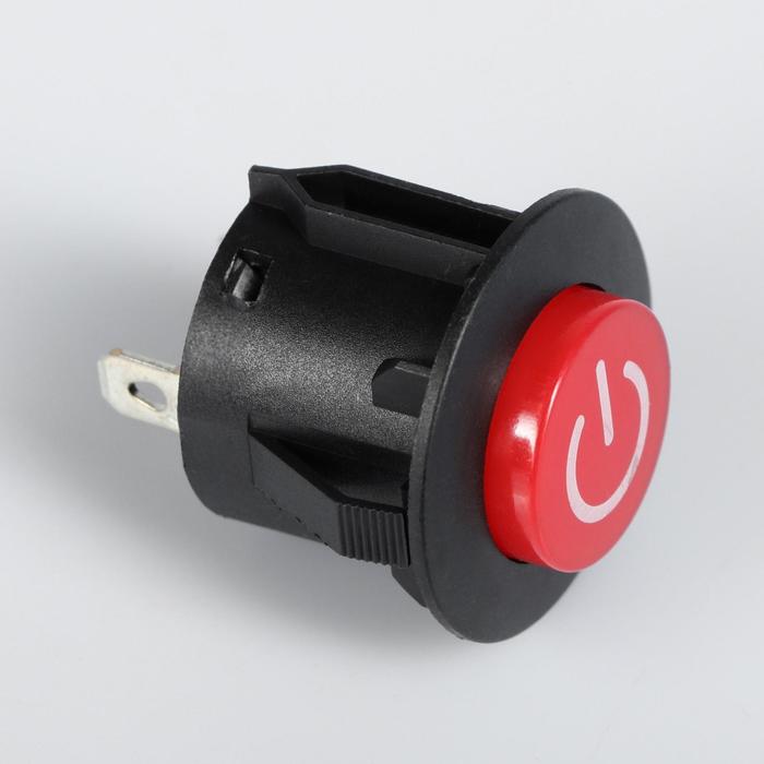Выключатель кнопочный с подсветкой, с фиксацией, красный выключатель клавишный с фиксацией d 2 см провод 10 см красный
