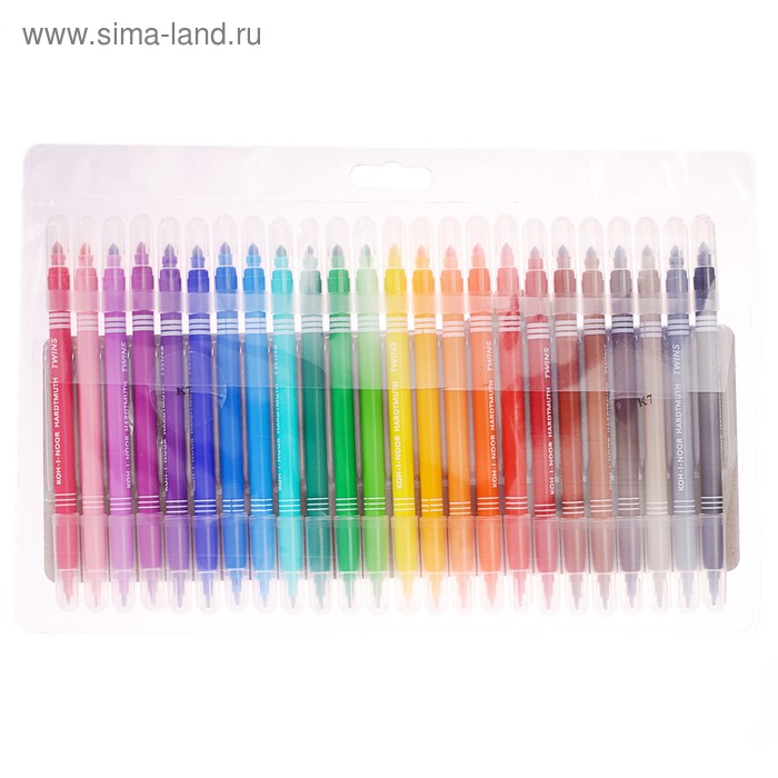 

Фломастеры 24 цвета Koh-I-Noor 1023/24 TWINS, двусторонние