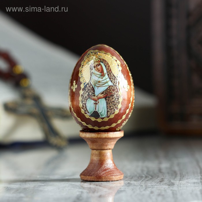 

Яйцо сувенирное "Богоматерь Остробрамская", на подставке