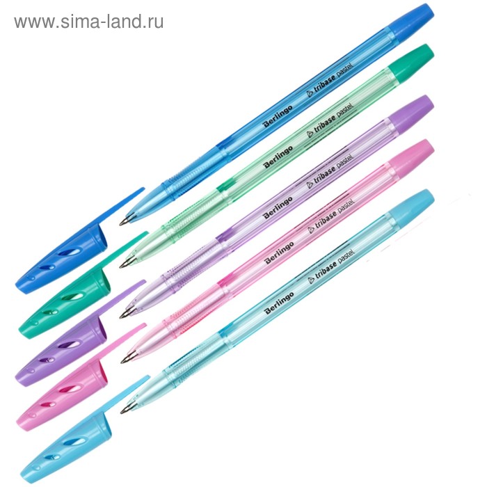 

Ручка шариковая Tribase Pastel, узел 0.7 мм, чернила синие, микс