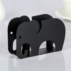 Салфетница «Слон», 14,5×4×9,5 см, цвет чёрный Ош