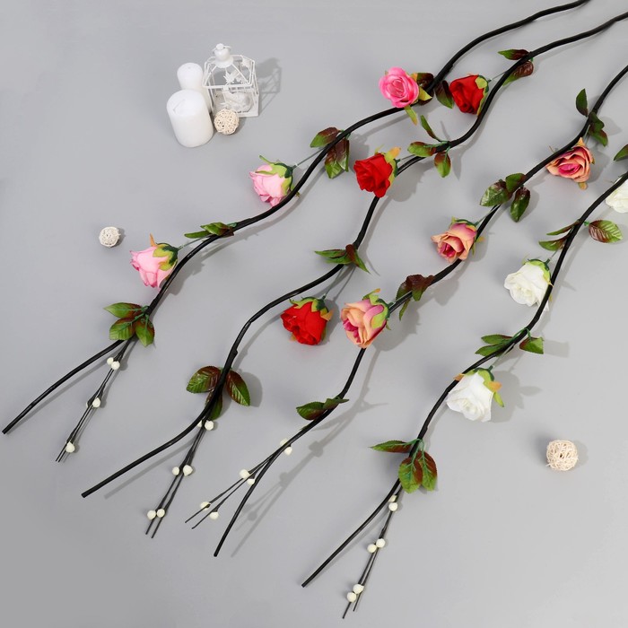 Декор тинги Розы с шариками 150 см, (фасовка 5 шт, цена за 1шт) микс