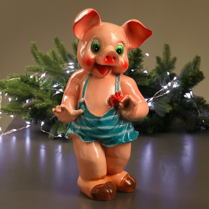 Копилка "Хрюша с цветком"