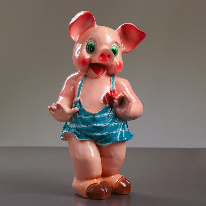 Копилка "Хрюша с цветком"