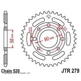 

Звезда задняя, ведомая стальная JTR279