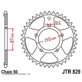 

Звезда задняя, ведомая JTR829 стальная