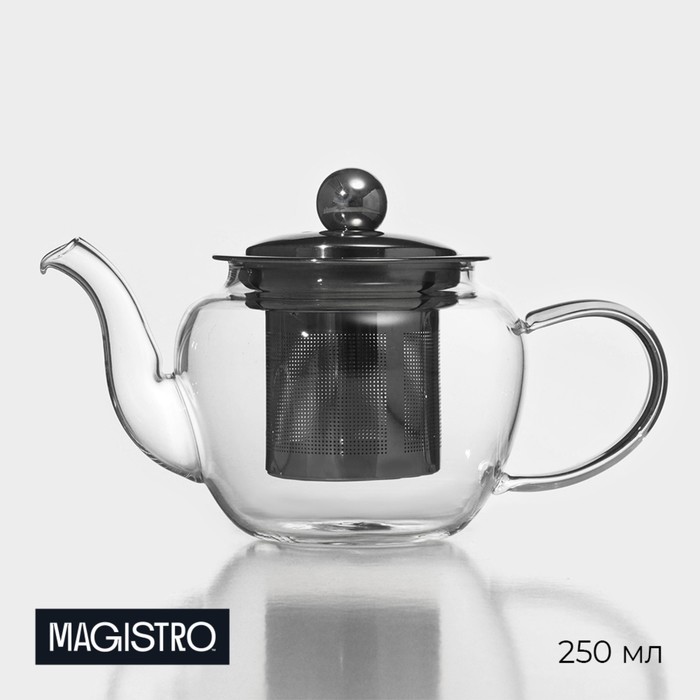 чайник стеклянный заварочный с металлическим ситом калиопа 800 мл Чайник стеклянный заварочный с металлическим ситом «Калиопа», 250 мл, 15×8×9 см