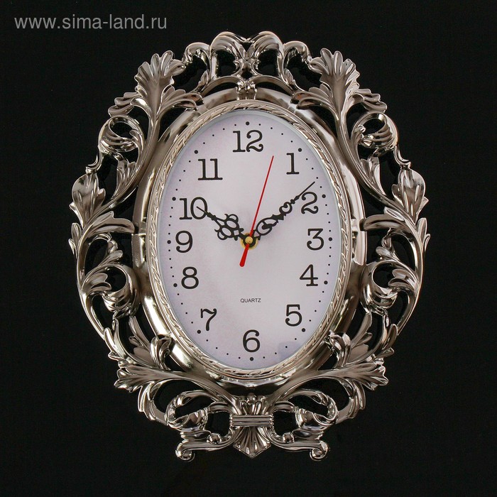 фото Часы настенные, серия: интерьер, "ветви", серебро 35х29 см
