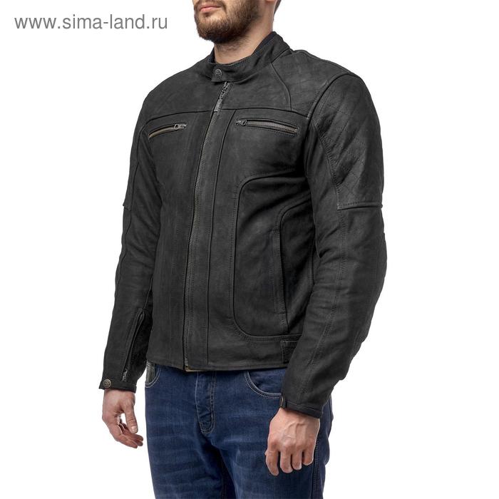 фото Куртка кожаная armada, размер 4xl, чёрная moteq