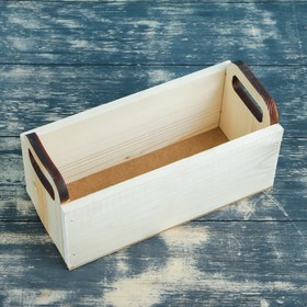 

Кашпо деревянное 24.5×11×9.5 см Ладья "Модерн дизайн", ручки вырезы боковые, натуральный