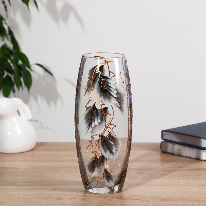 ваза верба овал на матовом стекле d 7 5 h 26 х10 см микс Ваза Юлисина d-7.5см, 26 х10 см