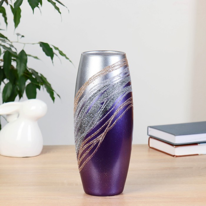 ваза верба овал на матовом стекле d 7 5 h 26 х10 см микс Ваза Фейерверк d-7.5см, 26 х10 см
