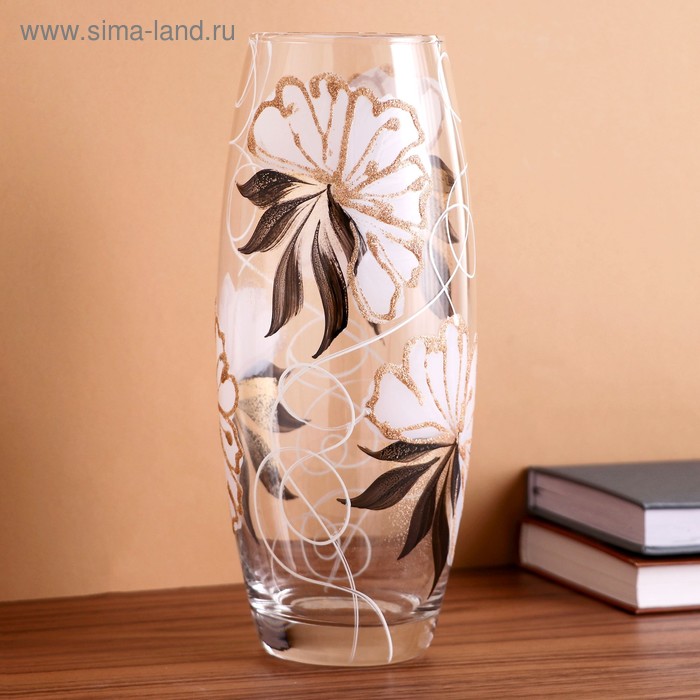 ваза верба овал на матовом стекле d 7 5 h 26 х10 см микс Ваза Цветы лилии d-7.5см, 26 х10 см