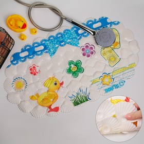 SPA-коврик для ванны на присосках Доляна «Утёнок», 38×68 см Ош