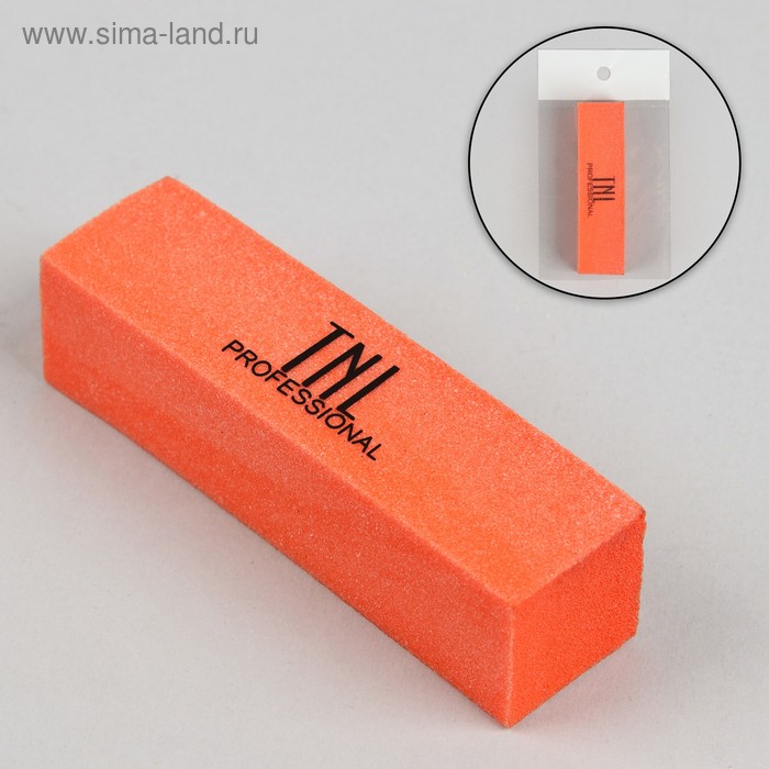 Баф для ногтей, четырёхсторонний, 9,5 × 2,5 × 2,5 см, цвет оранжевый