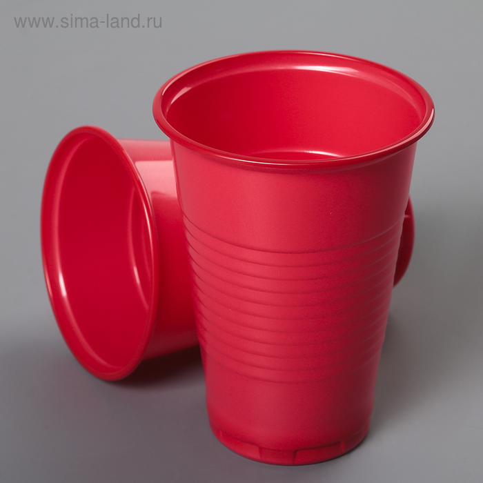 

Стакан одноразовый «Стандарт», 200 мл, цвет красный
