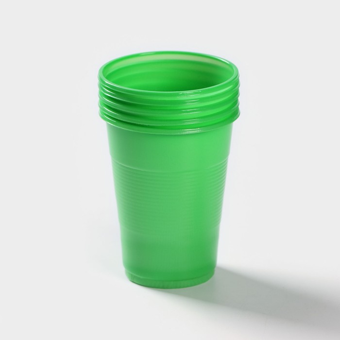 Стакан одноразовый пластиковый «Стандарт», 200 мл, цвет зелёный стакан одноразовый мопс 200 мл цвет синий