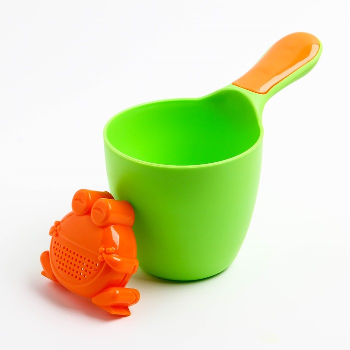 Ковш для купания детский с лейкой-насадкой «Лягушонок», 0,65 л, цвет МИКС