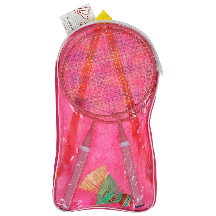 Набор для игры в бадминтон, 2 ракетки 44 см, алюминий, 2 волана, мяч, в сумке, цвета МИКС