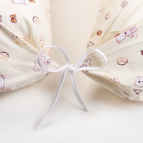 Подушка для беременных, 25х170 см, бязь, чехол на молнии, файбер, цвет бежевый МИКС от Сима-ленд