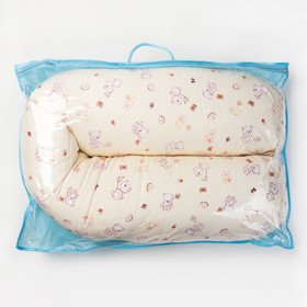 Подушка для беременных, 25х170 см, бязь, чехол на молнии, файбер, цвет бежевый МИКС от Сима-ленд