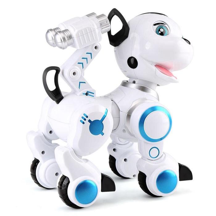 фото Робот собака «дружок» zhorya, программируемый, на пульте управления, интерактивный: звук, свет, сенсорный, реагирует на голос, на аккумуляторе