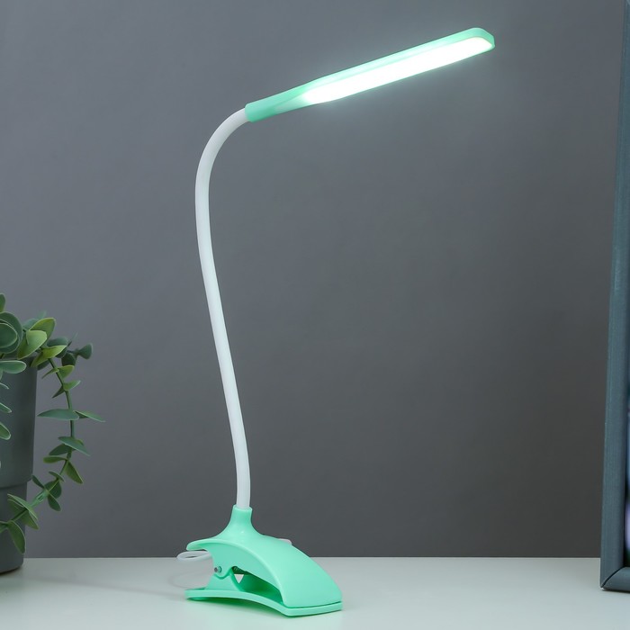 

Лампа на прищепке "Змейка" 1Вт 14 LED USB зеленый 9х3,5х42 см