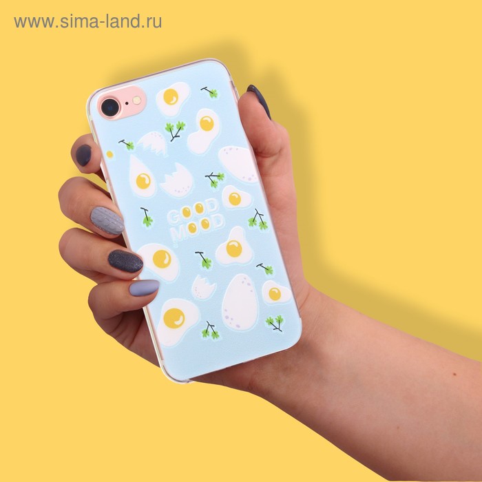 

Чехол для телефона iPhone 7 с рельефным нанесением Good mood, 6.5 × 14 см