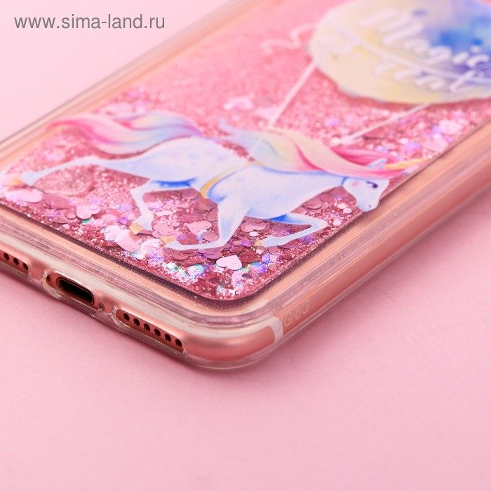 

Чехол для телефона iPhone 7 с блёстками внутри Magic is real, 6.5 × 14 см