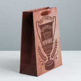 

Пакет крафтовый вертикальный «Только побед!», M 26 × 30 × 9 см