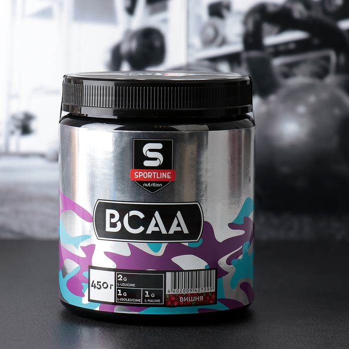Аминокислоты SportLine BCAA, вишня, спортивное питание, 450 г