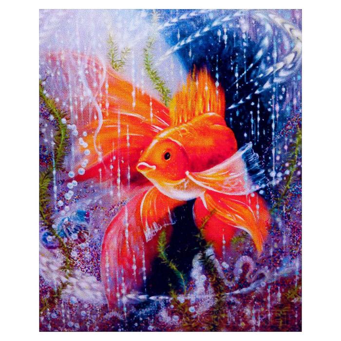 Алмазная мозаика «Золотая рыбка» 30 × 40 см, 35 цветов алмазная мозаика серафим саровский 30 х 40 см 35 цветов наклейка 1 шт