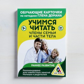 

Обучающие карточки по методике Глена Домана «Учимся читать. Части тела и члены семьи», 30 карт, А6