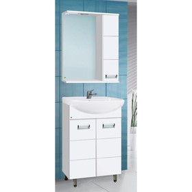 

Зеркало-шкаф "Флора 600 Т со светом" белое, правое 15 см х 60 см х 70 см