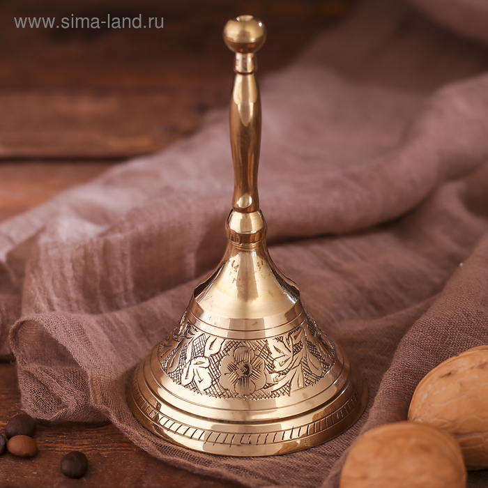 

Колокольчик латунь "Широкий колокольчик с узорами" 7,5х7,5х12 см