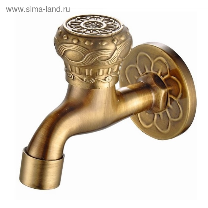 Кран Bronze de Luxe 21982/1, сливной, для бани, с аэратором кран bronze de luxe 21978 2 сливной для бани насадка для шланга