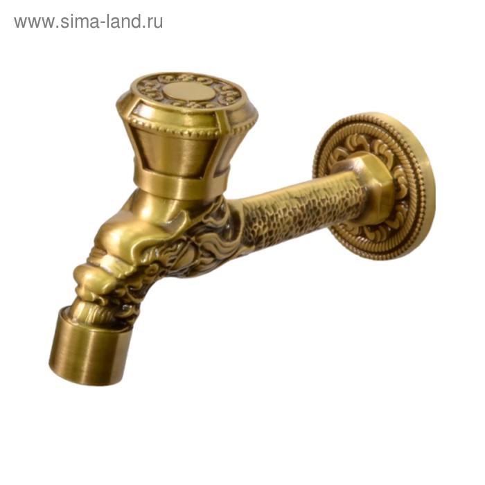 Кран Bronze de Luxe 21594/2, для бани, длинный, насадка для шланга кран bronze de luxe 21595 1 для бани длинный с аэратором