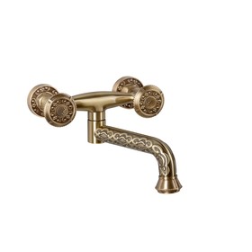 

Смеситель для раковины Bronze de Luxe 10113, двухвентильный, настенный, латунь