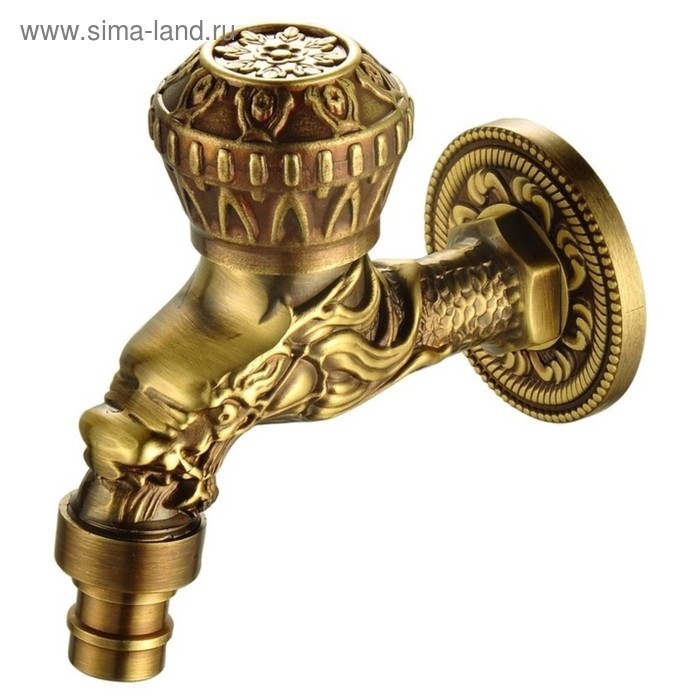 Кран Bronze de Luxe 21978/1, сливной, для бани, с аэратором кран для одного типа воды bronze de luxe 21978 1 бронза с аэратором