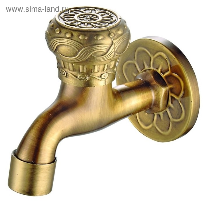 Кран Bronze de Luxe 21982/2, сливной, для бани, насадка для шланга кран bronze de luxe 21595 2 для бани длинный насадка для шланга
