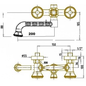 Душевая система Bronze de Luxe 10121PF/1, излив 20 см, тропический душ, ручная лейка, латунь 41423 от Сима-ленд