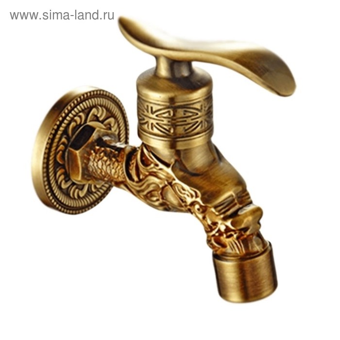 Кран Bronze de Luxe 21974/2, сливной, для бани, насадка для шланга кран bronze de luxe 21594 2 для бани длинный насадка для шланга
