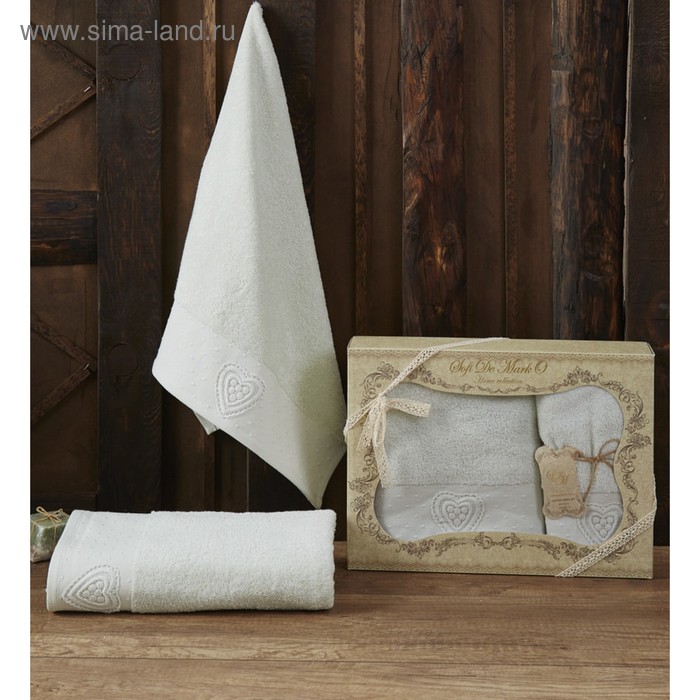 Комплект махровых полотенец Amanda, 50 × 90 см - 1 шт, 70 × 140 см - 1 шт, ментол