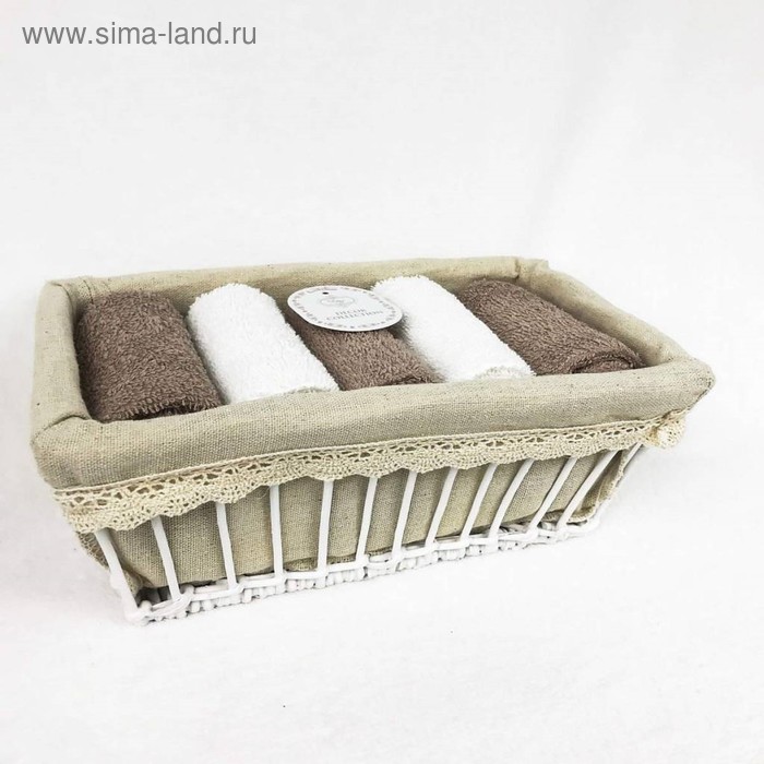 Комплект махровых полотенец «Ирис», размер 30х50 см - 5 шт, цвет кофе