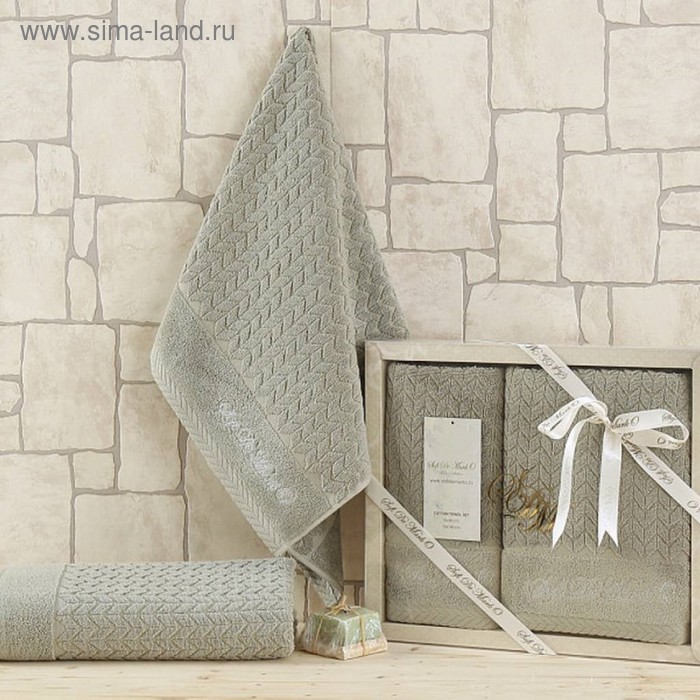 

Комплект махровых полотенец Ebru, 50 × 90 см - 1 шт, 70 × 140 см - 1 шт, ментол