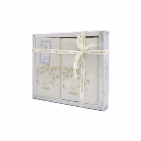 

Комплект махровых полотенец Flori, 50 × 90 см - 1 шт, 70 × 140 см - 1 шт, экрю
