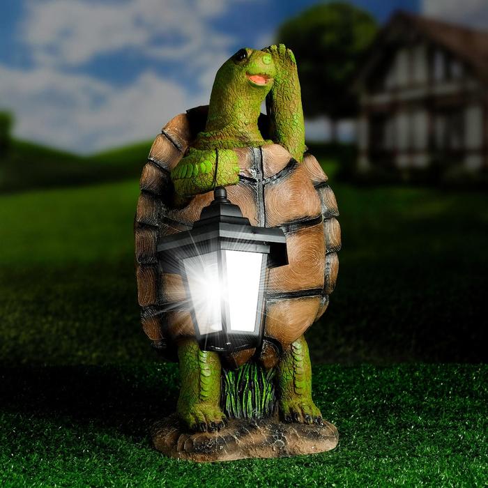 фото Садовый фонарь "черепаха с фонарем" 20х18х37см хорошие сувениры